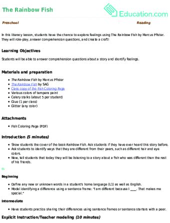 The Rainbow Fish Lesson Plan | Lesson Plan | Education.com