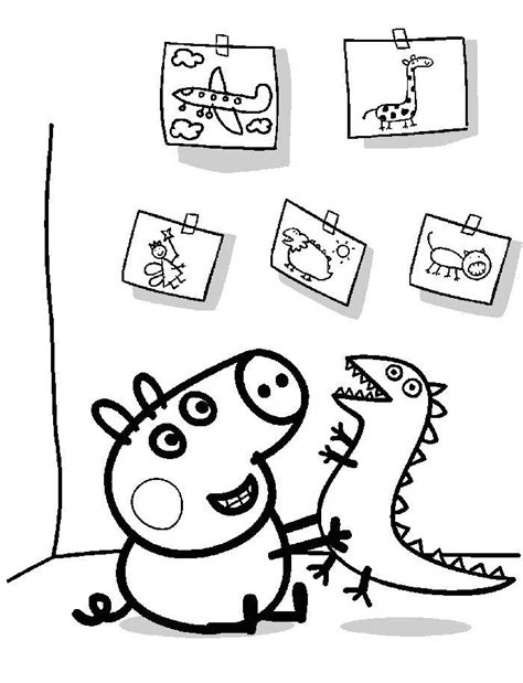 Peppa Pig Coloring Pages Dinosaur - Free Printable Coloring Pages