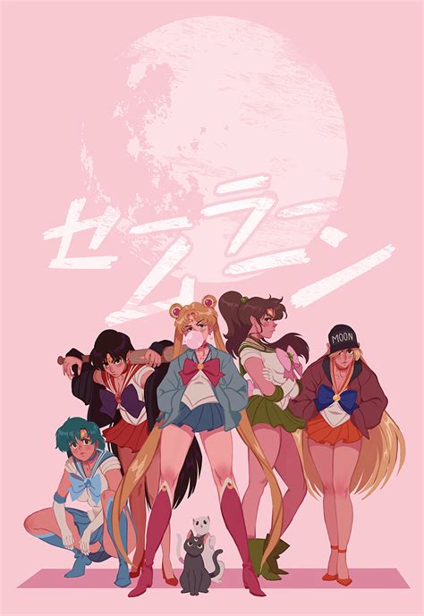 I finally did the Sailor Scout Street Gang print I’ve always been ...