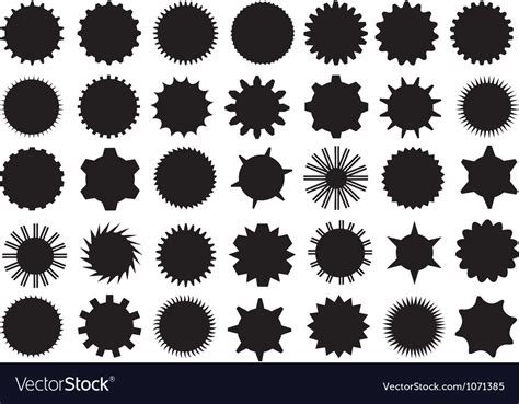 Different gear shapes Royalty Free Vector Image