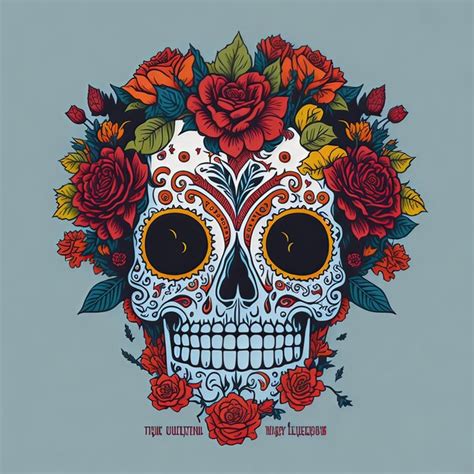 Premium Vector | Vector illustration day of dead mexico festival skull dead flower art design ...