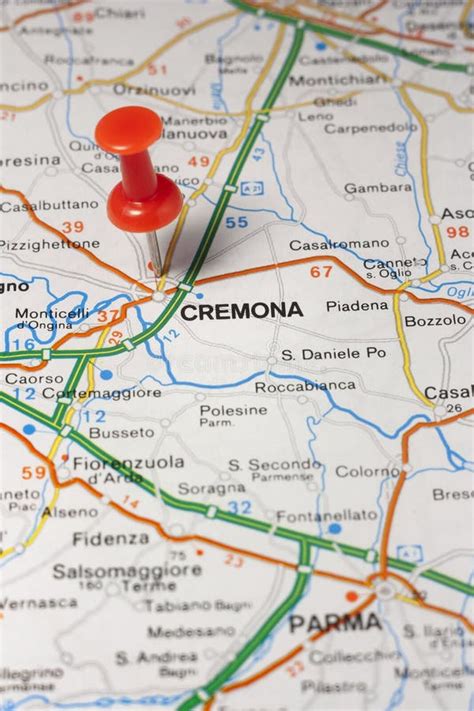 Cremona Pinned on a Map of Italy Stock Photo - Image of marked, italy ...