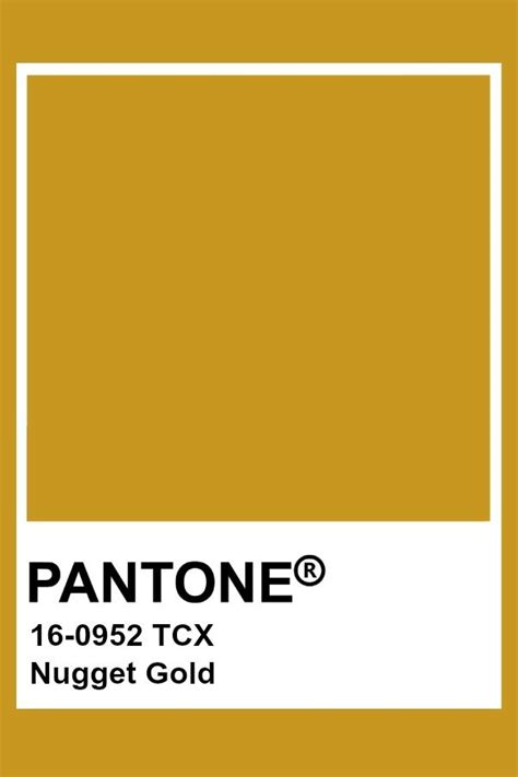 pantone's gold hue is shown with the words, nuggt gold