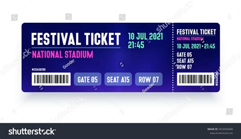 Festival Ticket Template Modern Style Ticket Stock Vector (Royalty Free) 1816059680 | Shutterstock