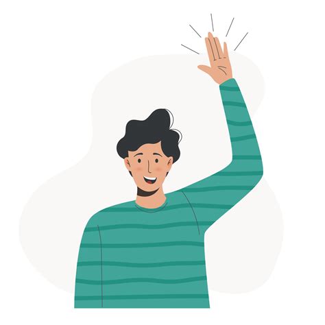 Cartoon illustration of a man waving hand 3092292 Vector Art at Vecteezy