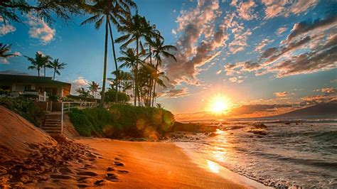 Sunset Hawaii Beach Desktop Wallpapers - 4k, HD Sunset Hawaii Beach Desktop Backgrounds on ...