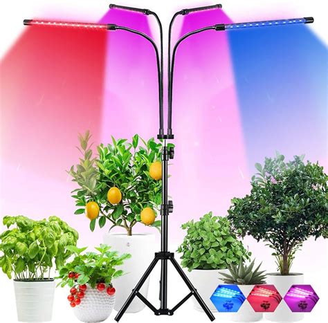 LED Grow Light, 4-Head LED Grow Light with Tripod Stand for Indoor ...