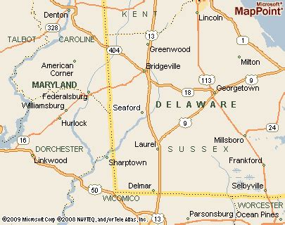 Seaford, Delaware Area Map & More