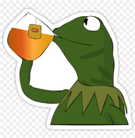 Kermit Drinking Tea Emoji Download - Transparent Kermit Sipping Tea PNG Transparent With Clear ...