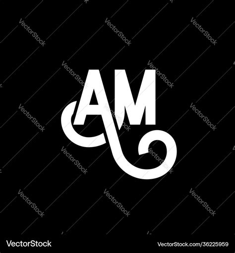 Am letter logo design on black background Vector Image