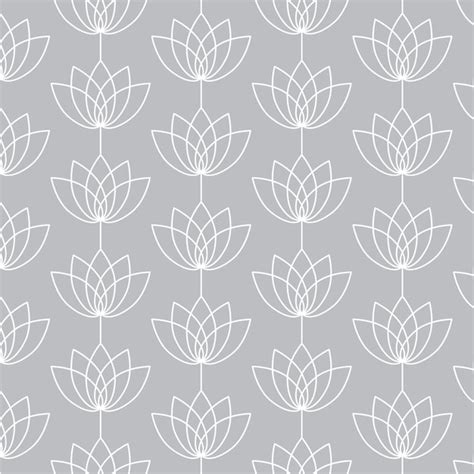 Premium Vector | Seamless white and gray lotus pattern for bedclothes ...