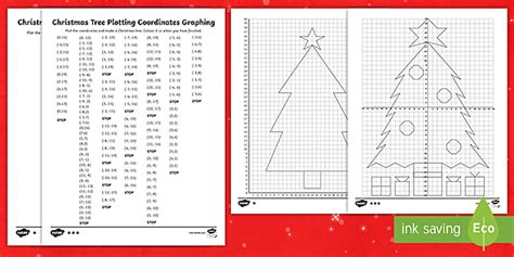 Christmas Coordinate Graphing Pictures Worksheet | Math 3-5