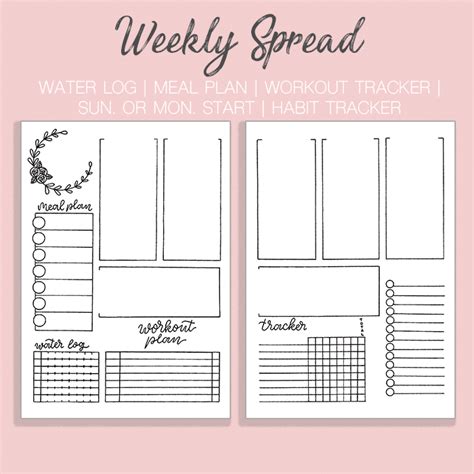 Awesome Free Bullet Journal Weekly Spread Printable ⋆ The Petite Planner