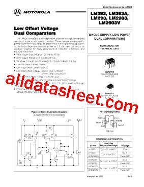 LM393N Datasheet(PDF) - Motorola, Inc