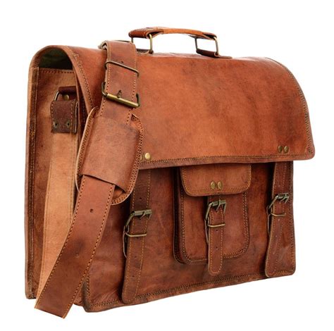 vintage style brown leather laptop satchel by paper high | notonthehighstreet.com