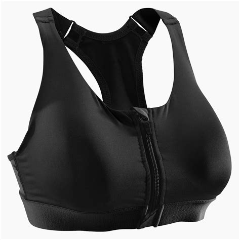 Brassière Zip fitness cardio training femme noire 900 DOMYOS | Decathlon