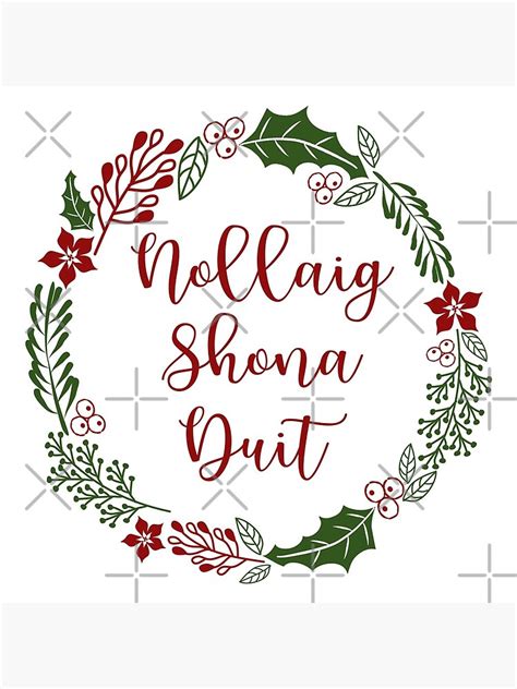 "Nollaig Shona Duit, Irish Gaelic Merry Christmas Sticker Sheet" Coasters (Set of 4) by ...