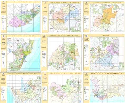 South African Travel & Geography - South Africa Municipal Boundaries Provincial Maps on 16GB USB ...