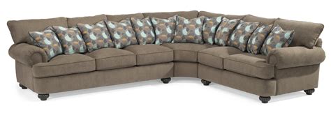 Flexsteel Patterson Three Piece Sectional Sofa with Rolled Arms - Mueller Furniture - Sectional ...