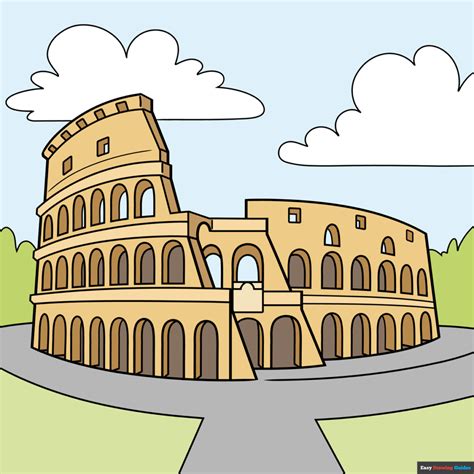 Inside The Colosseum Drawing