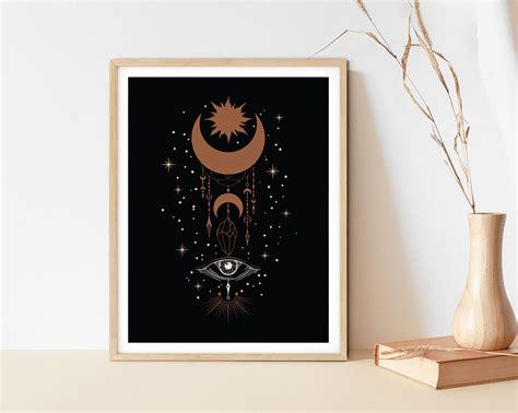 Moon Art Witch Decor Witchy Wall Decor Moon Phases Print | Etsy