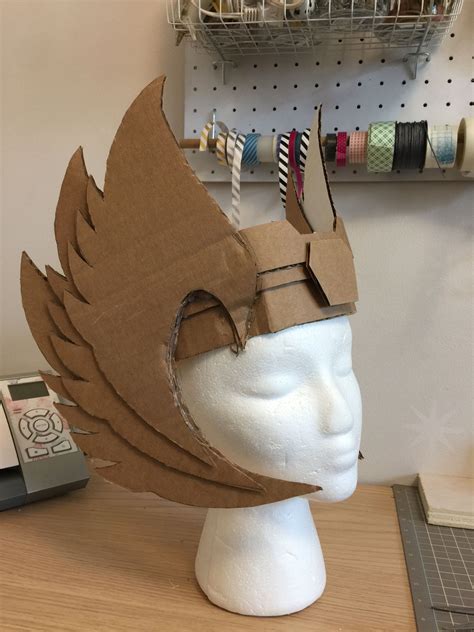 Cardboard craft @eatdrinkandbecrafty DIY Valkyrie helmet Viking helmet ...