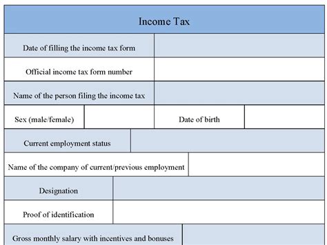 Income Tax Form | Editable PDF Forms