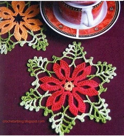 Sweet Nothings Crochet: POINSETTIA TABLE COASTERS