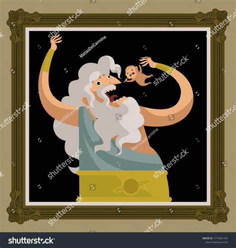 Kronos Greek Mythology Titan Eating Babies Stock Vector (Royalty Free ...