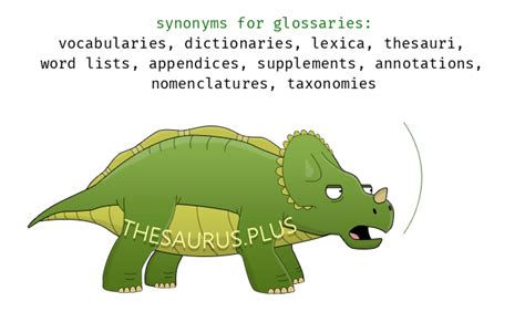 More 60 Glossaries Synonyms. Similar words for Glossaries.