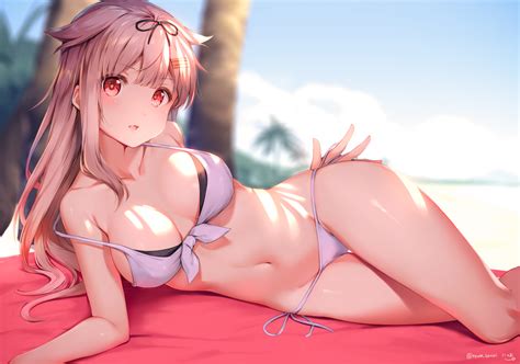 Wallpaper : cleavage, bikini, Kantai Collection, swimwear, Yuudachi KanColle 2381x1670 - omiit ...