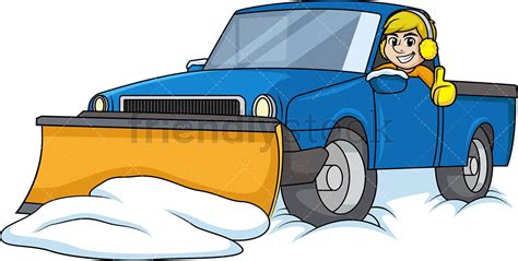 Man In Snow Plow Vehicle Cartoon Clipart Vector - FriendlyStock