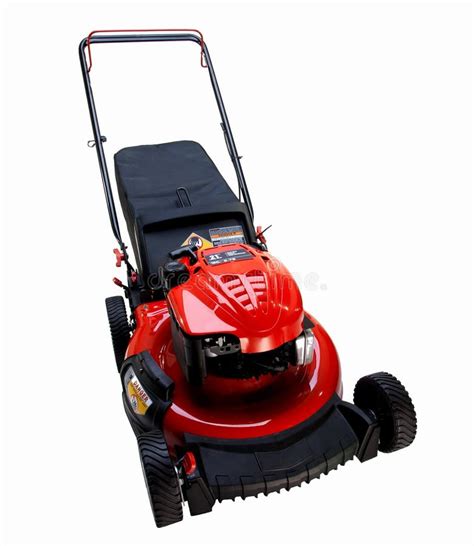 Red Lawn Mower stock photo. Image of green, chores, waste - 34309018