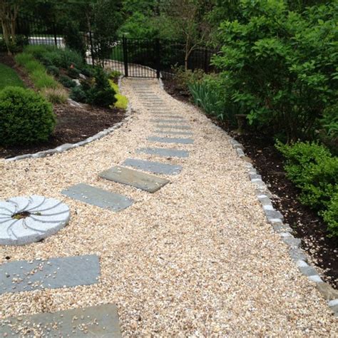 Bluestone with pea gravel walkway | New house stuff | Pinterest