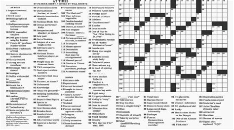 Printable Nyt Crossword Puzzles Free