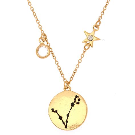 Gold Zodiac Pendant Necklace - Pisces | Claire's