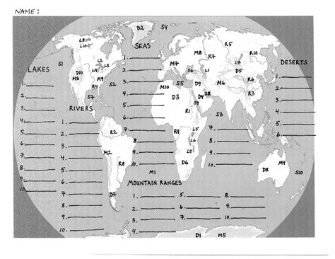 Free Printable World Map Quiz | World Map With Countries