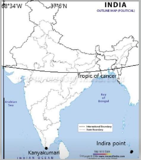 Map Of India Tropic Of Cancer Maps Of The World FD0