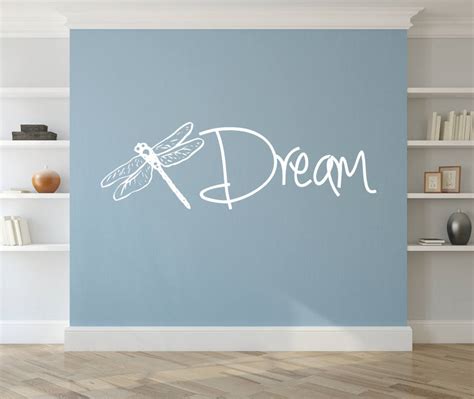 Dragonfly wall decal, dream wall decal, dragonfly wall art, dragon fly ...