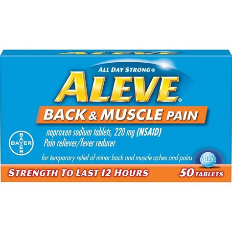 Aleve Back and Muscle Pain Relieving/Fever Reducing Naproxen Sodium Tablets, 50 Count - Walmart ...