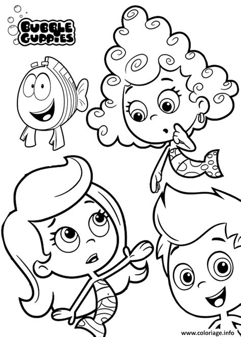 Coloriage Bubble Guppies with all friends Printable - JeColorie.com