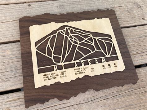 Mount Abram Ski Trail Map Skiing Snowboarding Maine Ski - Etsy | Trail ...