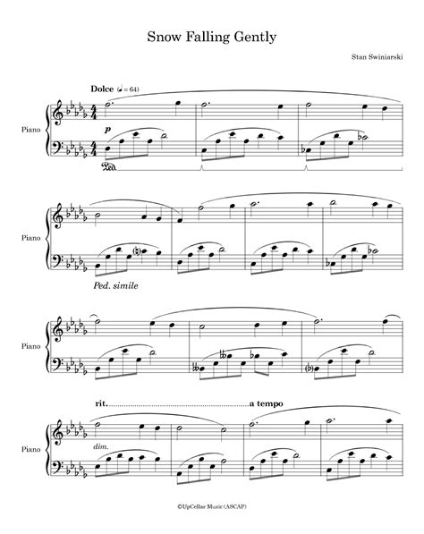 Snow Falling Gently Sheet Music | Stan Swiniarski | Piano Solo