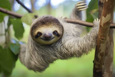 Baby Sloth in Tree in Costa Rica. Generative AI 26718457 Stock Photo at ...