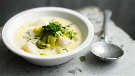 Smoked haddock chowder with leeks and sweetcorn recipe - BBC Food