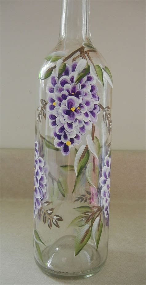 Wine bottle crafts, Hand painted wine bottles, Hand painted bottles