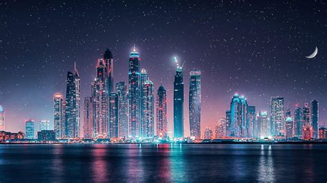 high-rise buildings at night photography tower block #illuminating united arab emirates #dubai ...