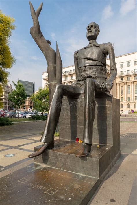 Iuliu Maniu`s Statue in Revolution Square Outside the Palace of Parliament in Bucharest Romania ...