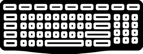 Black and White keyboard icon or symbol. 24253146 Vector Art at Vecteezy