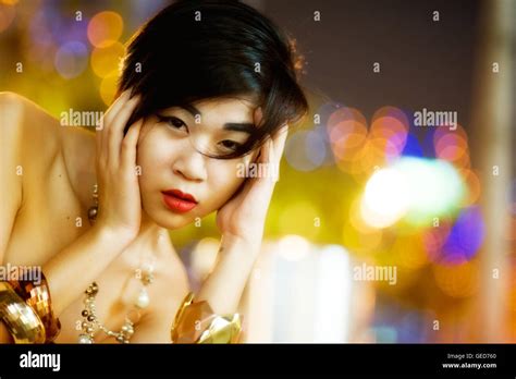 A portrait with bokeh Stock Photo - Alamy